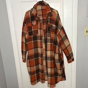 Plaid Button-Up Women's Jacket